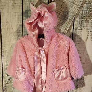 Charming Pink Fleece Kids Jacket with Ears